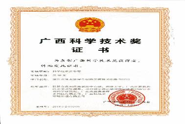 廣西科學技術獎證書